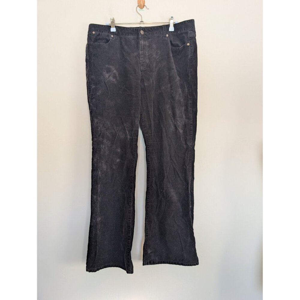 Talbots Black Corduroy Flared Pants Curvy Fit 16